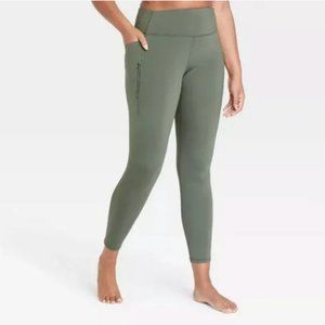 Women's Brushed Back Leggings 28" - All in Motion™ Fern Green XXL